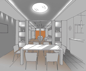 Заказать Блиц-дизайн интерьеров удаленно для строительства в г. Таллин . Кухня-столовая 26,5 м2